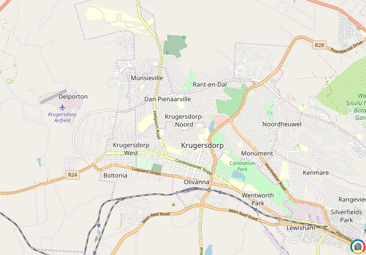 Map location of Krugersdorp